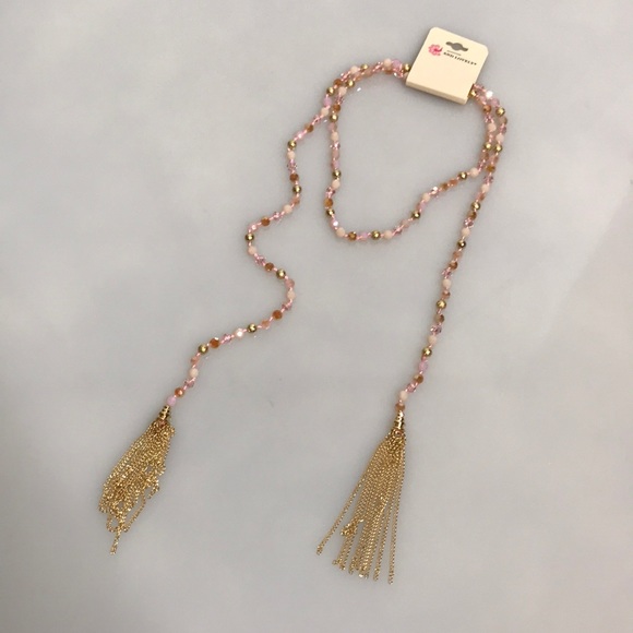 and lovely Jewelry - NWT and lovely rose gold tassel wrap necklace